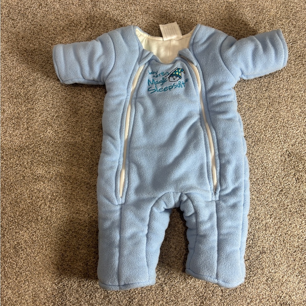 Light Blue Baby Fleece Sleep Suit - Cozy Infant One-Piece